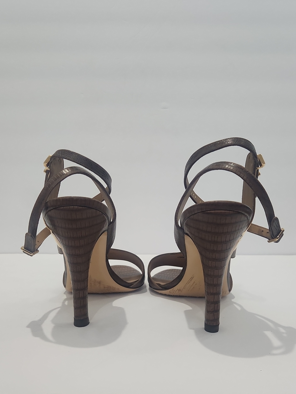 Salvatore Ferragamo Lizard Embossed Leather Heels - Picture 3 of 16
